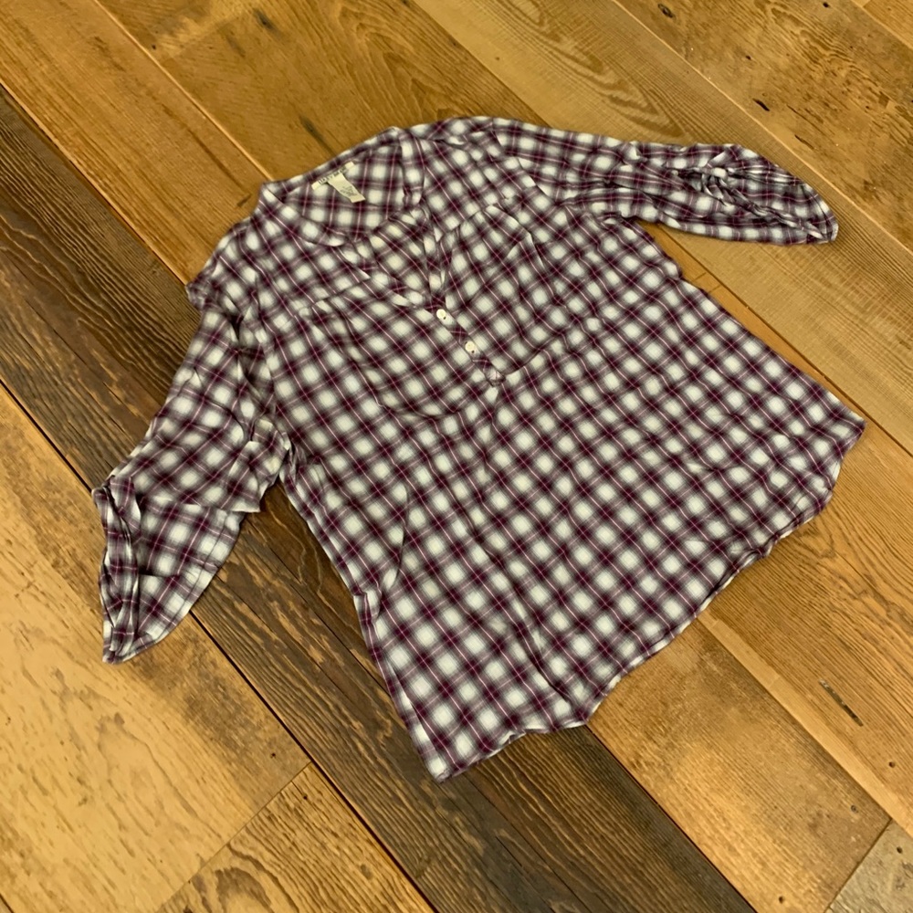 Lucky brand checked top women’s size large